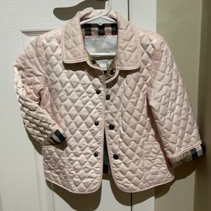 Burberry Baby Girls Light Pink Quilted Jacket